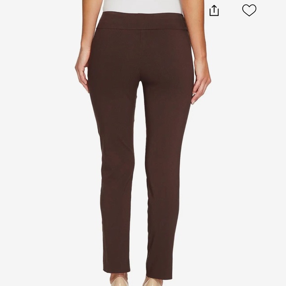NWT Krazy Larry pull on stretch ankle pants in brown stretch S 6 - Picture 3 of 11